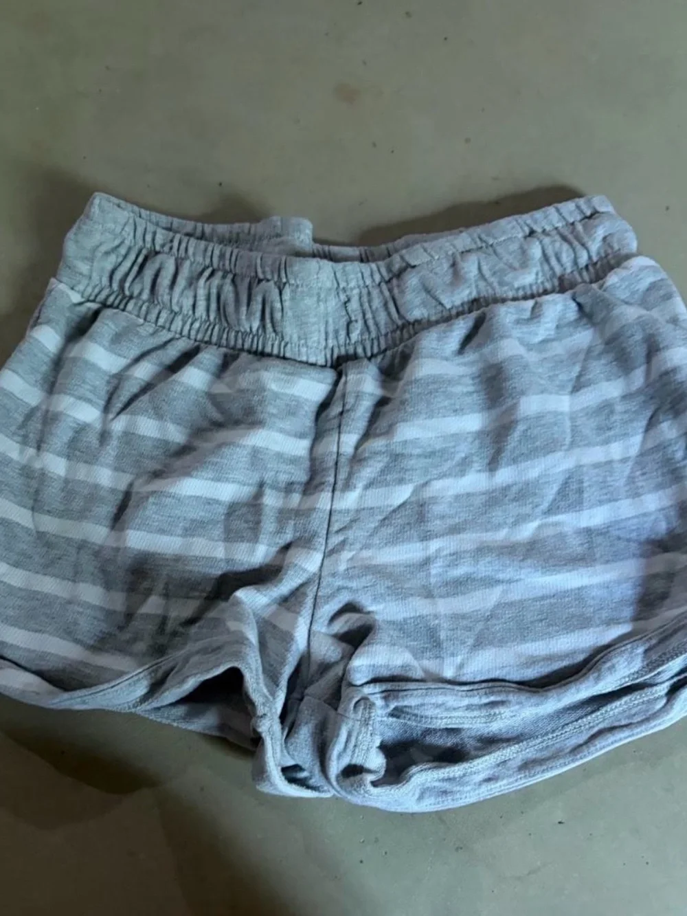 Cat & Jack Gray and White Striped Girls' Athletic Shorts